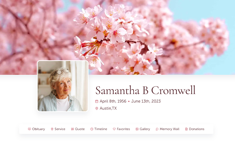 Activate your memorial page to begin sharing